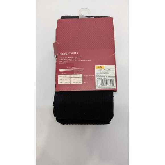 Merona Black 2-Pack Ribbed Tights - Picture 2 of 2